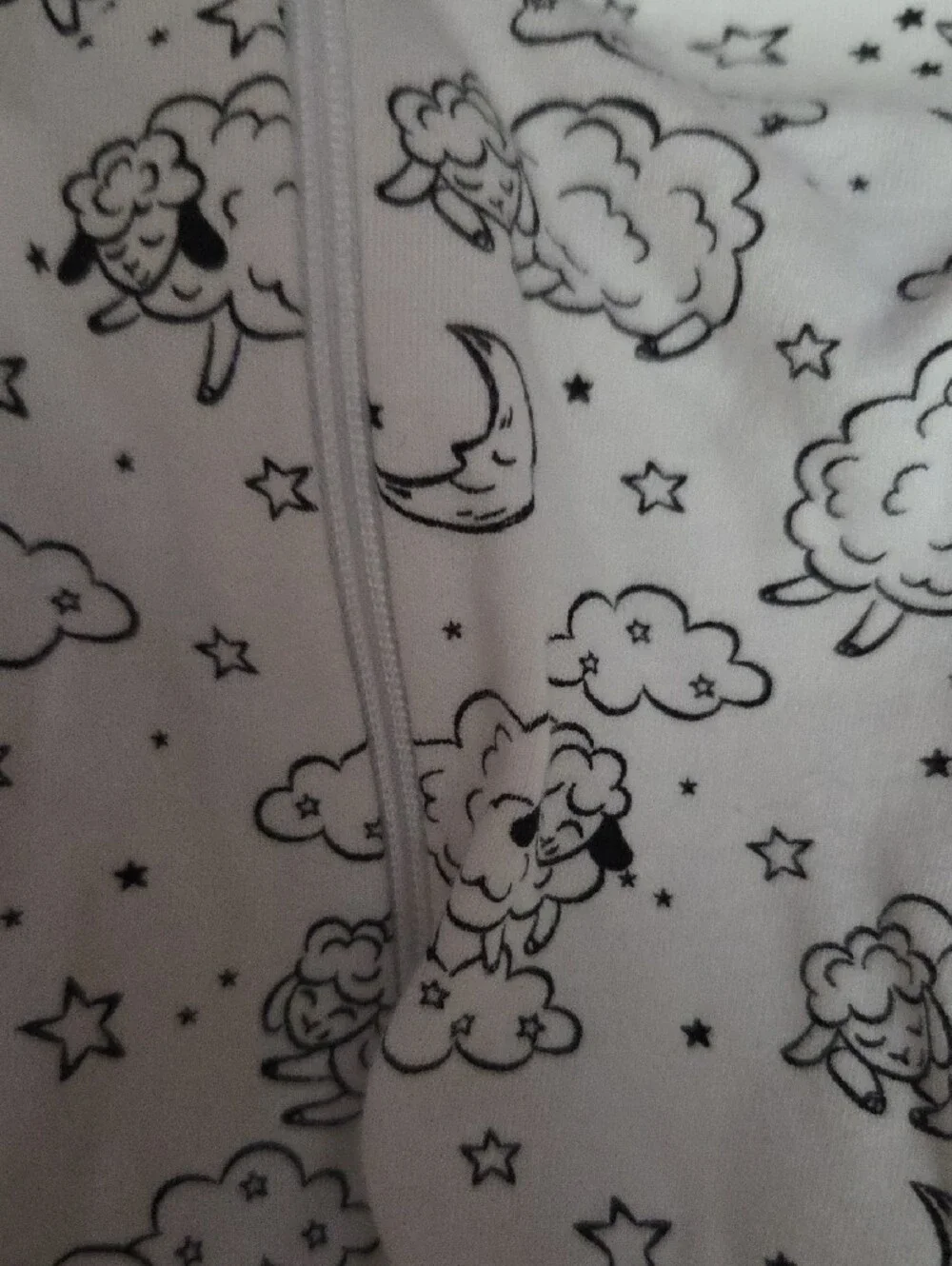 wonder nation White Footed One-Piece with Black Sleepy Sheep Print Newborn NWOT